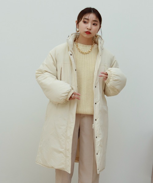 Birthday room（バースデイルーム）の「中綿ラグランミドル丈コート(撥水加工）（その他アウター・レディース・ホワイト/ブラック・FREE）」の3枚目の写真