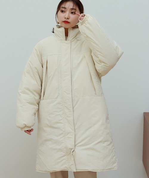 Birthday room（バースデイルーム）の「中綿ラグランミドル丈コート(撥水加工）（その他アウター・レディース・ホワイト/ブラック・FREE）」の12枚目の写真