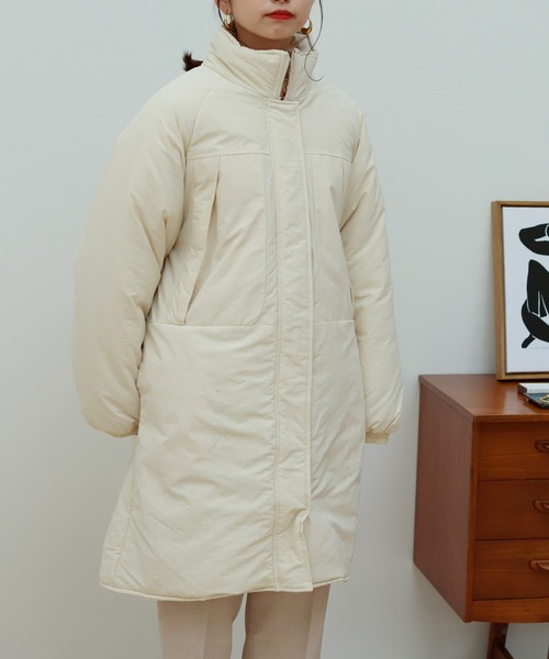 Birthday room（バースデイルーム）の「中綿ラグランミドル丈コート(撥水加工）（その他アウター・レディース・ホワイト/ブラック・FREE）」の8枚目の写真