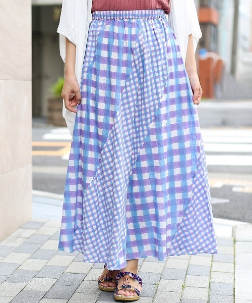 チチカカ(チチカカ)の「エコフレンドリーブロックプリントチェックスカート(スカート・レディース・その他1/その他2/その他3・FREE)」の2枚目の写真