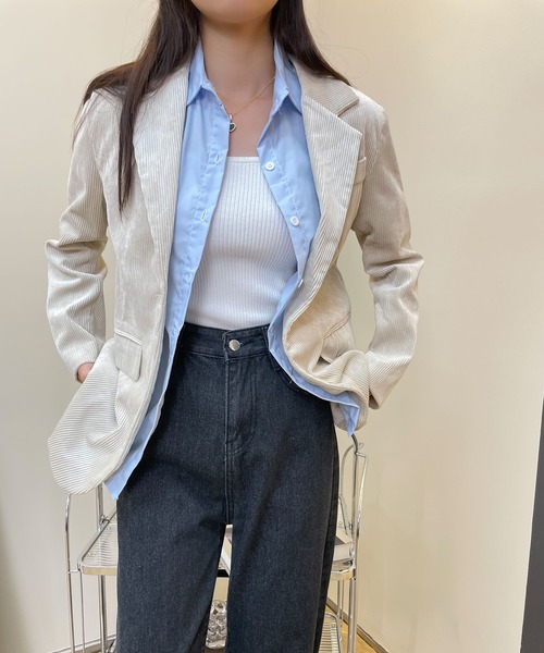MAISON DE THERESE(メゾン ド テレーズ)の「コージュロイジャケット(テーラードジャケット・レディース・ホワイト/ブラック/オレンジ/ブルー/グリーン・LARGE/MEDIUM)」の11枚目の写真