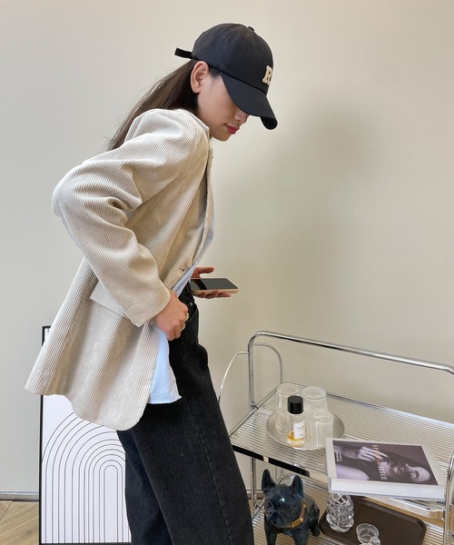 MAISON DE THERESE(メゾン ド テレーズ)の「コージュロイジャケット(テーラードジャケット・レディース・ホワイト/ブラック/オレンジ/ブルー/グリーン・LARGE/MEDIUM)」の12枚目の写真