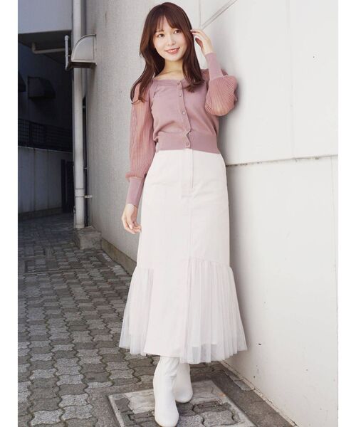 MERCURYDUO（マーキュリーデュオ）の「プリーツドッキングアシメデニムスカート（スカート・レディース・インディゴブルー/アイボリー/ラベンダー・SMALL/MEDIUM）」の14枚目の写真