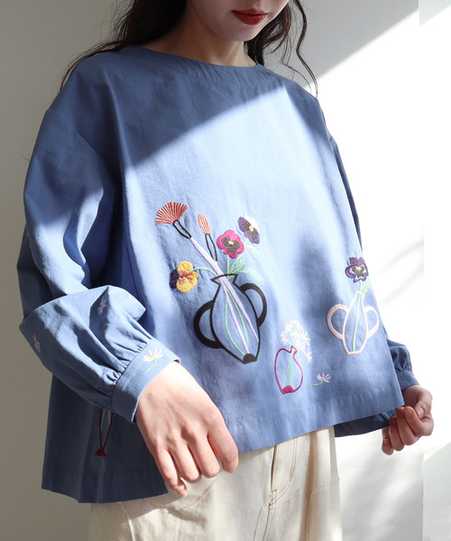 l'atelier du savon ●△L/C お洗濯刺繍　ブラウス l'atelier du savon】L/C お洗濯刺繍ブラウス : l'atelier du savon