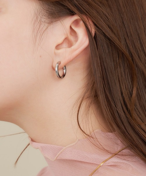 muku（ムク）の「金属アレルギー対応 ラウンドイヤリング/ ラウンドイヤーカフサージカルステンレス/316L（イヤリング・レディース・シルバー/ゴールド・FREE）」の9枚目の写真