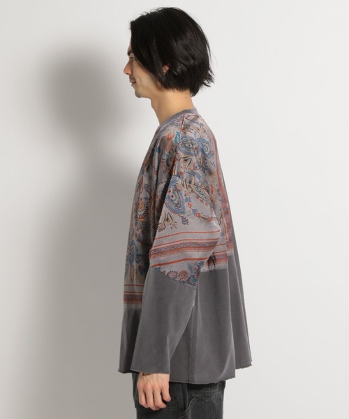 niko and...（ニコアンド）の「バンダナ切り替えプルオーバー（Tシャツ/カットソー・メンズ・ブルー/スモーク/チャコール・SMALL/MEDIUM/LARGE）」の11枚目の写真