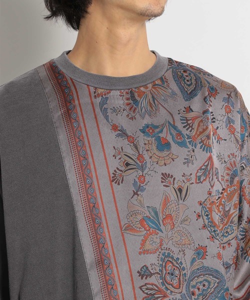 niko and...（ニコアンド）の「バンダナ切り替えプルオーバー（Tシャツ/カットソー・メンズ・ブルー/スモーク/チャコール・SMALL/MEDIUM/LARGE）」の13枚目の写真