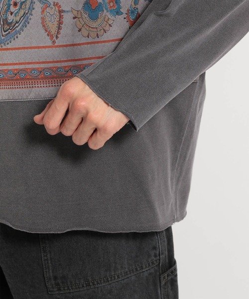 niko and...（ニコアンド）の「バンダナ切り替えプルオーバー（Tシャツ/カットソー・メンズ・ブルー/スモーク/チャコール・SMALL/MEDIUM/LARGE）」の15枚目の写真