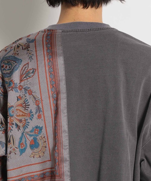 niko and...（ニコアンド）の「バンダナ切り替えプルオーバー（Tシャツ/カットソー・メンズ・ブルー/スモーク/チャコール・SMALL/MEDIUM/LARGE）」の17枚目の写真