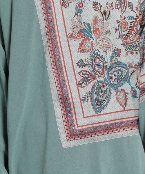 niko and...（ニコアンド）の「バンダナ切り替えプルオーバー（Tシャツ/カットソー・メンズ・ブルー/スモーク/チャコール・SMALL/MEDIUM/LARGE）」の20枚目の写真