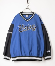 【VISION STREET WEAR/ヴィジョンストリートウェア】リブラインナイロンプルオーバー/ビッグシルエット