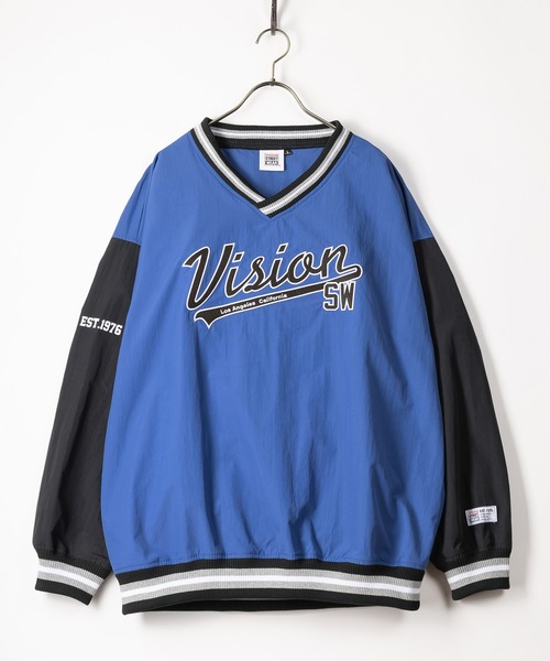 VISION STREET WEAR(ヴィジョンストリートウェア)の「【VISION STREET WEAR/ヴィジョンストリートウェア】リブラインナイロンプルオーバー/ビッグシルエット(スウェット・メンズ・ブラック/ブルー/グリーン・M/L)」の2枚目の写真