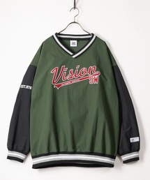 【VISION STREET WEAR/ヴィジョンストリートウェア】リブラインナイロンプルオーバー/ビッグシルエット