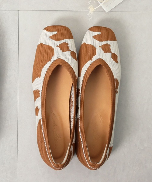 KOBE LETTUCE（コウベレタス）の「ニットスクエアトゥバレエシューズ（バレエシューズ・レディース・ベージュ/その他/ブラック・M/LL/S/L）」の3枚目の写真