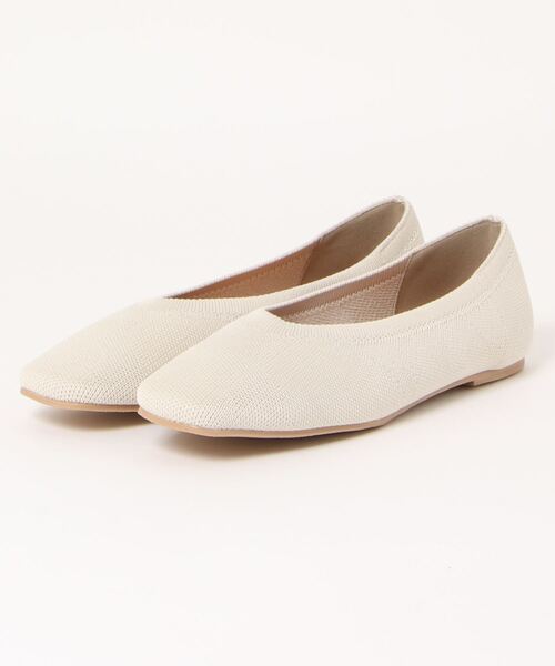 セール】ニットスクエアトゥバレエシューズ（バレエシューズ）｜KOBE