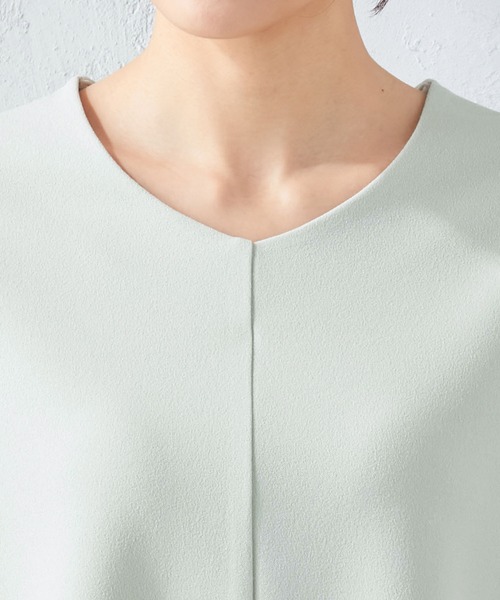 A/C DESIGN BY ALPHA CUBIC(エーシーデザインバイアルファキュービック)の「タックスリーブスムースプルオーバー(Tシャツ/カットソー・レディース・ライトグレー/ライトグリーン/ラベンダー・L/M)」の8枚目の写真
