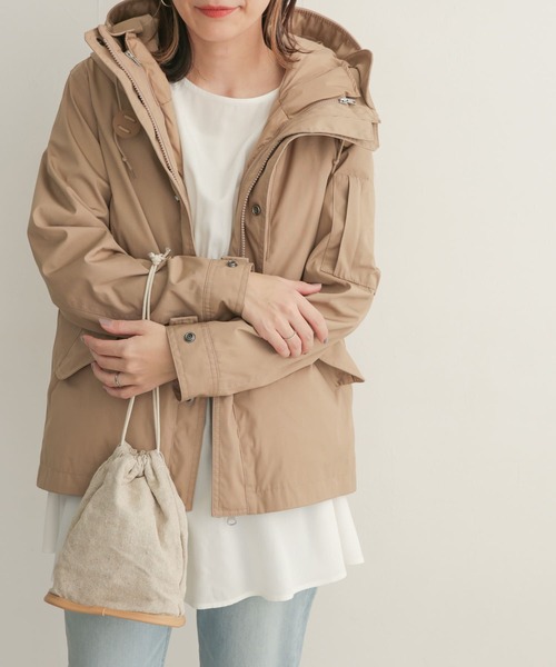 URBAN RESEARCH DOORS（アーバンリサーチドアーズ）の「ダウンライナーマウンテンパーカー（マウンテンパーカー・レディース・ベージュ/ネイビー/カーキ・1）」の9枚目の写真