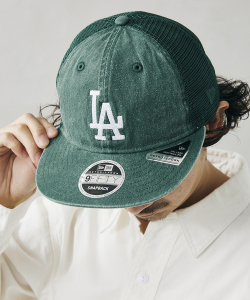 NEW ERA（ニューエラ）の「【NEW ERA / ニューエラ】別注 LA Dodgers Wash Mesh CAP（キャップ・メンズ・グレー/ブルー/グリーン・FREE）」の5枚目の写真