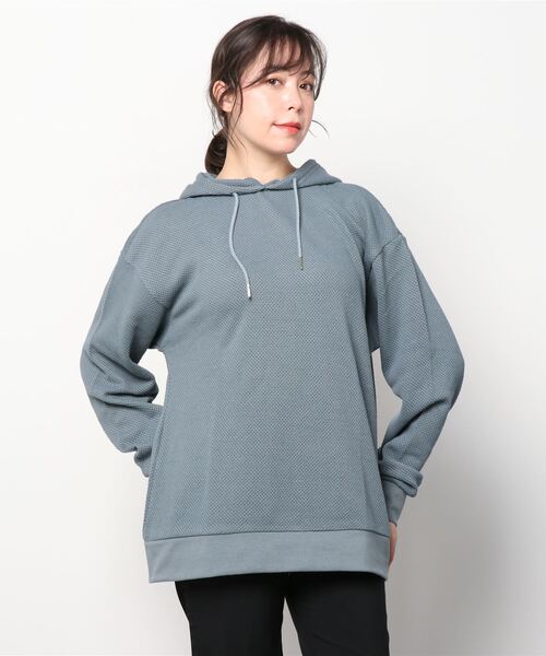 Bling Leads(ブリングリーズ)の「『Bling leads』カノコワッフル プルパーカー(パーカー・レディース・ブラック/モカ/グレイッシュベージュ/グレイッシュブルー・MEDIUM/LARGE/X-LARGE)」の4枚目の写真