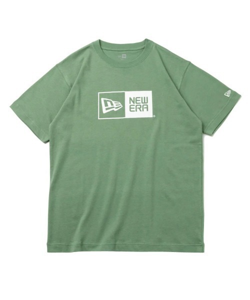 NEW ERA（ニューエラ）の「【NEW ERA】半袖 コットン Tシャツ ボックスロゴ レギュラーフィット（Tシャツ/カットソー・メンズ・グリーン系その他/ベージュ系その他・S/M/XL/L）」の2枚目の写真