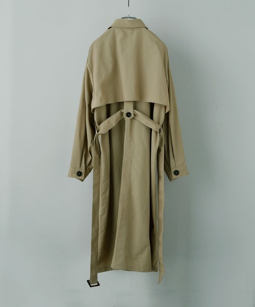 etoll.(エトル)の「スタンドカラー&ステンカラー2wayロングコート(トレンチコート・レディース・サンドベージュ/ベージュ/カーキ/ブラック・M/L)」の18枚目の写真
