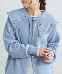 PUAL CE CIN | レースつけ襟2WAYカーディガン(ニット/セーター)
