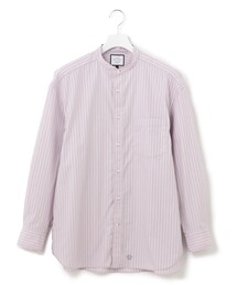 【UNISEX】ストライプバンドカラー シャツ