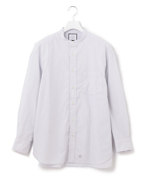 J.PRESS YORK STREET(ジェイプレスヨークストリート)の「【UNISEX】ストライプバンドカラー シャツ(シャツ/ブラウス・メンズ・サックスブルー系1/パープル系1/ピンク系1・SMALL/LARGE/X-LARGE/MEDIUM)」の16枚目の写真
