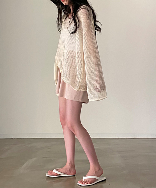 c.u.l（シーユーエル）の「透かし編みメッシュ長袖ニット culw173（ニット/セーター・レディース・グレイッシュブルー/アイボリー/グリーン・FREE）」の11枚目の写真