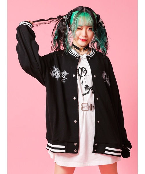 Jamie エーエヌケー（ジェイミーエーエヌケー）の「ラインカットブルゾン（ブルゾン・レディース・ホワイト/ブラック・M）」の2枚目の写真