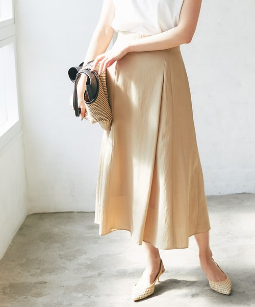 RIVE DROITE（リヴドロワ）の「ツイルタックスカート（スカート・レディース・ベージュ/グリーン/オレンジ・36/38）」の2枚目の写真