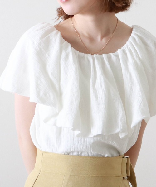 Cheek（チーク）の「バルーンオフショルブラウス（シャツ/ブラウス・レディース・ブラック/オフホワイト/ピンク・MEDIUM）」の2枚目の写真