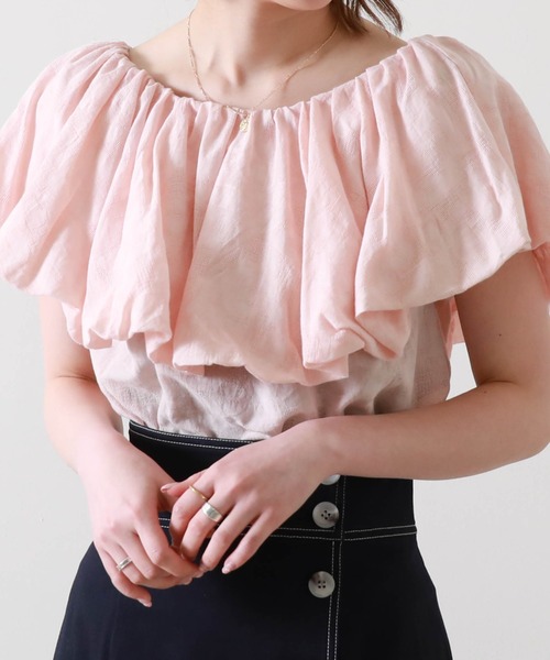 Cheek（チーク）の「バルーンオフショルブラウス（シャツ/ブラウス・レディース・ブラック/オフホワイト/ピンク・MEDIUM）」の3枚目の写真