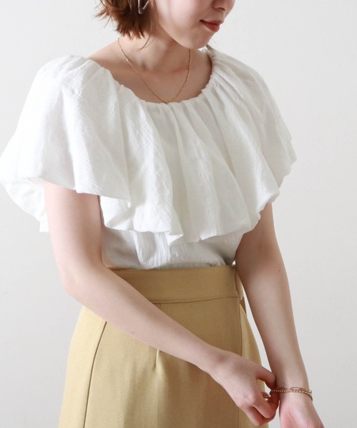 Cheek（チーク）の「バルーンオフショルブラウス（シャツ/ブラウス・レディース・ブラック/オフホワイト/ピンク・MEDIUM）」の16枚目の写真