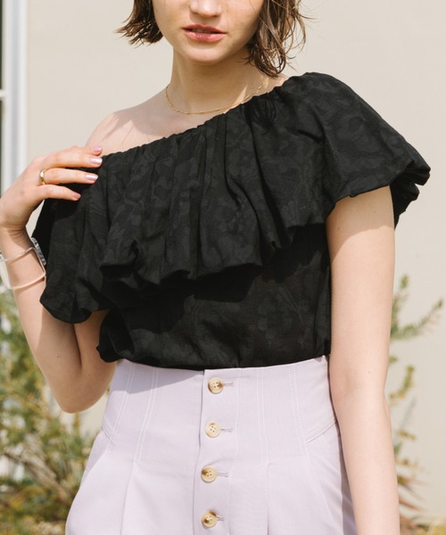 Cheek（チーク）の「バルーンオフショルブラウス（シャツ/ブラウス・レディース・ブラック/オフホワイト/ピンク・MEDIUM）」の9枚目の写真