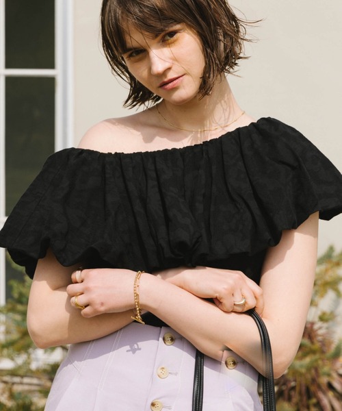 Cheek（チーク）の「バルーンオフショルブラウス（シャツ/ブラウス・レディース・ブラック/オフホワイト/ピンク・MEDIUM）」の12枚目の写真