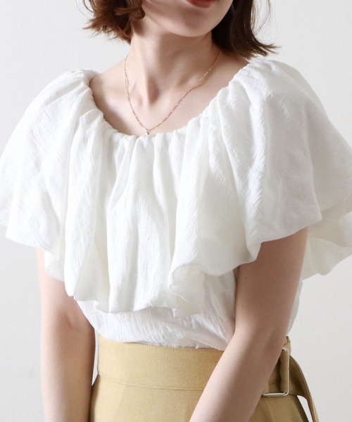 Cheek（チーク）の「バルーンオフショルブラウス（シャツ/ブラウス・レディース・ブラック/オフホワイト/ピンク・MEDIUM）」の18枚目の写真