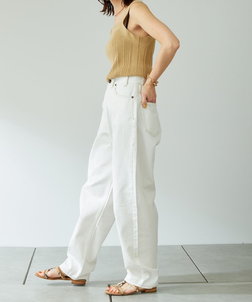 COLLAGE GALLARDAGALANTE（コラージュガリャルダガランテ）の「ルーズビッグシルエットデニム/Q.anos/キュアノス（デニムパンツ・レディース・ブルー/ホワイト・0/1）」の13枚目の写真