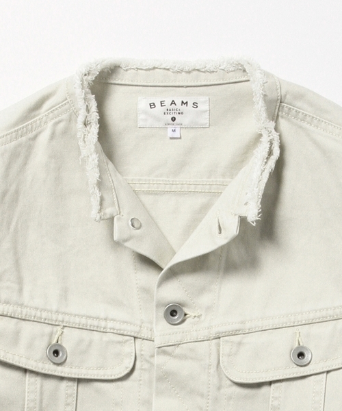 BEAMS（ビームス）の「○BEAMS / ノーカラー ジ-ジャン（デニムジャケット・メンズ・ブラック/ホワイト系その他・LARGE/SMALL/MEDIUM）」の12枚目の写真