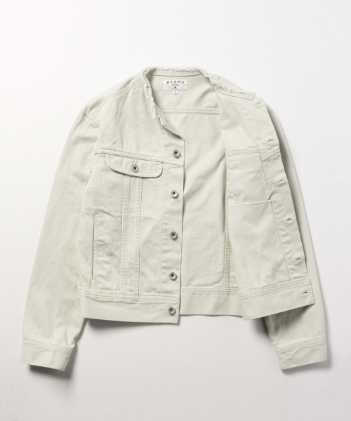 BEAMS（ビームス）の「○BEAMS / ノーカラー ジ-ジャン（デニムジャケット・メンズ・ブラック/ホワイト系その他・LARGE/SMALL/MEDIUM）」の13枚目の写真