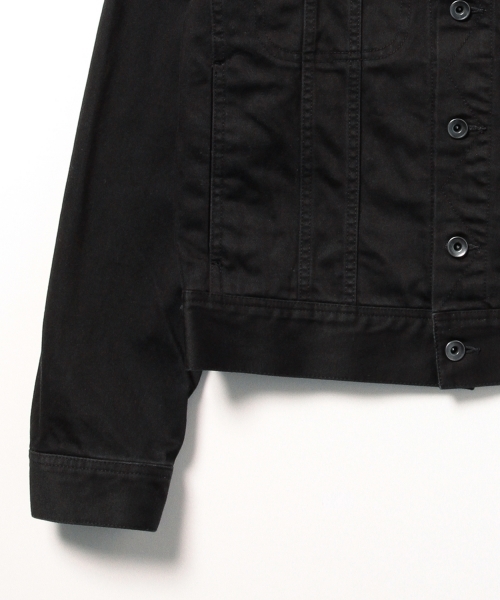 BEAMS（ビームス）の「○BEAMS / ノーカラー ジ-ジャン（デニムジャケット・メンズ・ブラック/ホワイト系その他・LARGE/SMALL/MEDIUM）」の3枚目の写真