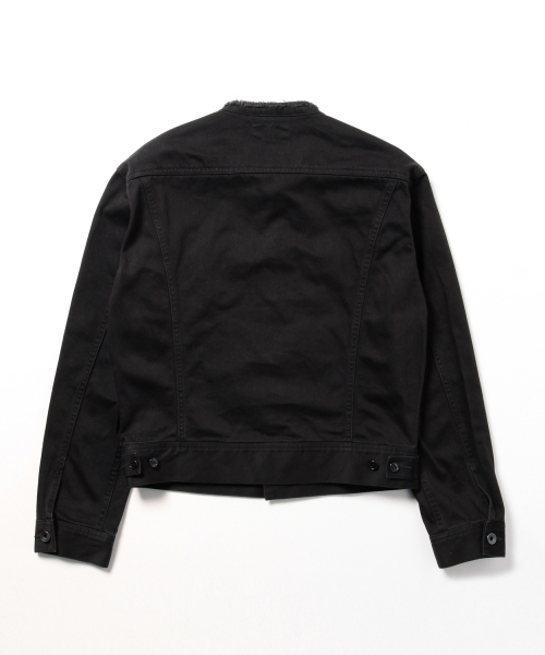 BEAMS（ビームス）の「○BEAMS / ノーカラー ジ-ジャン（デニムジャケット・メンズ・ブラック/ホワイト系その他・LARGE/SMALL/MEDIUM）」の5枚目の写真