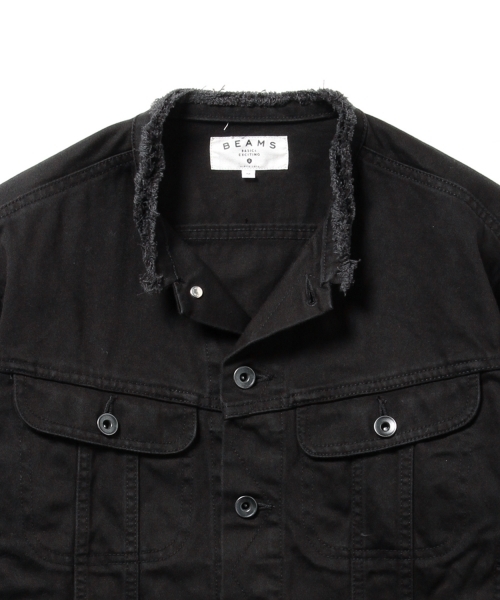 BEAMS（ビームス）の「○BEAMS / ノーカラー ジ-ジャン（デニムジャケット・メンズ・ブラック/ホワイト系その他・LARGE/SMALL/MEDIUM）」の8枚目の写真