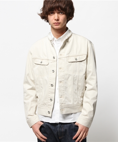 BEAMS（ビームス）の「○BEAMS / ノーカラー ジ-ジャン（デニムジャケット・メンズ・ブラック/ホワイト系その他・LARGE/SMALL/MEDIUM）」の17枚目の写真