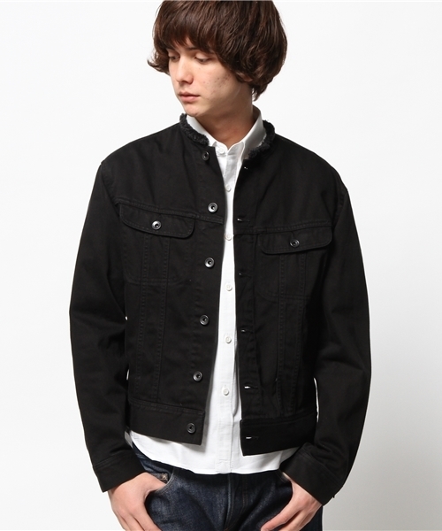 BEAMS（ビームス）の「○BEAMS / ノーカラー ジ-ジャン（デニムジャケット・メンズ・ブラック/ホワイト系その他・LARGE/SMALL/MEDIUM）」の18枚目の写真