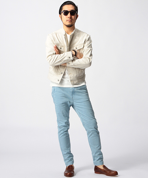 BEAMS（ビームス）の「○BEAMS / ノーカラー ジ-ジャン（デニムジャケット・メンズ・ブラック/ホワイト系その他・LARGE/SMALL/MEDIUM）」の19枚目の写真