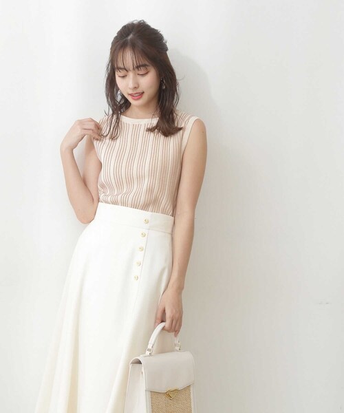 PROPORTION BODY DRESSING（プロポーションボディドレッシング）の「タックスリーブニットプルオーバー / 1212170506（ニット/セーター・レディース・レッド/ベージュ/ホワイト系その他・FREE）」の10枚目の写真