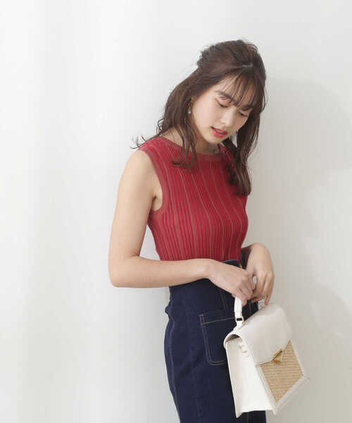 PROPORTION BODY DRESSING（プロポーションボディドレッシング）の「タックスリーブニットプルオーバー / 1212170506（ニット/セーター・レディース・レッド/ベージュ/ホワイト系その他・FREE）」の14枚目の写真