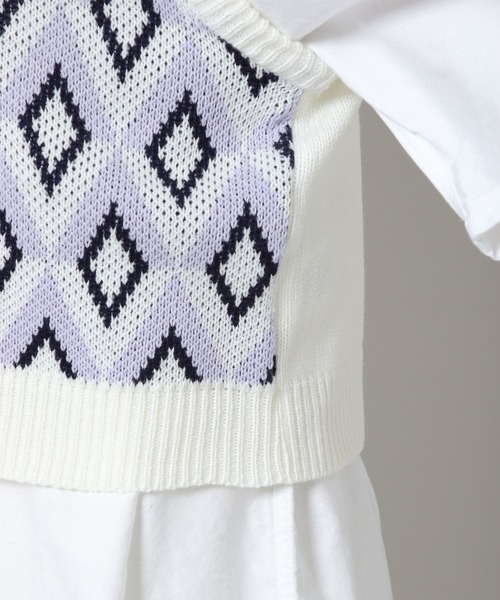 ALAND（エーランド）の「3.3Field Trip／ダイヤモンドニットベスト 2285580（ベスト・レディース・ライトグリーン/ラベンダー・FREE）」の13枚目の写真