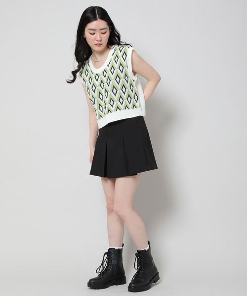 ALAND（エーランド）の「3.3Field Trip／ダイヤモンドニットベスト 2285580（ベスト・レディース・ライトグリーン/ラベンダー・FREE）」の3枚目の写真